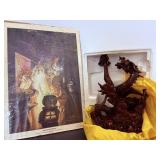 Vtg Red Chinese Feng Shui dragon statue made...