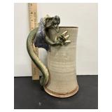 Dragon pottery stein 9"H