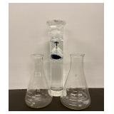 Discovery Channel gravily glass & 2 Pyrex flasks