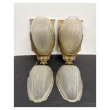 (2) Antique Art Deco wall sconces & slip...