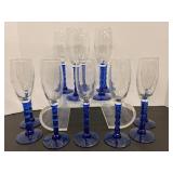 Vtg Libby metropolitan blue stein flutes