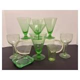 Misc Green Depression glasses (some chips in ...