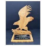 Wooden Scouting award 6.25"W x 4"D x 9.75"H