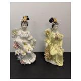 Vtg Chinese lady figurines 11"H - (1) has been...
