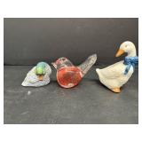 Hand - blow art glass bird with Glasverk...