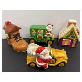 Vintage Cottage Bank & Figurines