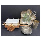 Avon Buffalo Nickel Dish, Leaf Dish & Cart Dish