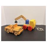 Vintage Wood Crane & Jeep