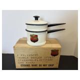 .Vintage Flintstone 1/2qt Double Boiler