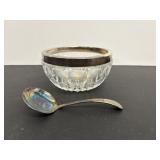 German Lead Crystal Bowl & Silver Spoon