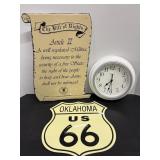 Wall Clock & Metal Signs