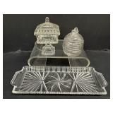 Vintage Covered Jars & Serving Tray