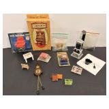 Vintage Lundby Doll House Wood Stove & Clock