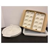 Vintage Tupperware Deviled Egg & Relish Trays