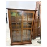 Vintage 5 Shelf Book Case with Sliding Doors