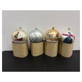 Vintage Hand Painted Ornaments 4" Dia
