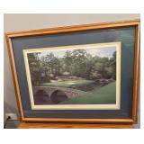 Framed 'Contemplation - 12th hole' print..