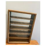 Wooden glass door display cabinet 17.5'W x 24'H