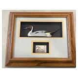 Ducks Unlimited framed wooden duck & ...