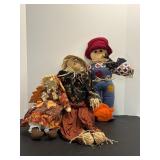 Vtg Scarecrow dolls & (2) 22' tall & (1) 16' Tall