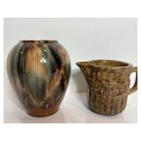 Vtg Brush - McCoy onyx line 6.5' tall vase & ...