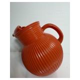Vtg Hazel Atlas'Fine Rib' tilt pitcher orange