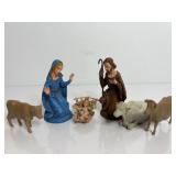 Vtg Plastic nativity set