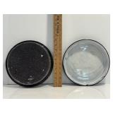 Vtg enamelware  serving plates
