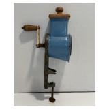 Vtg Robin eggs blue enamal crank grater