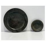 Antique primitive metalware child's plate....