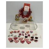 Valentine's Day figures 3'H & miniature ornaments.