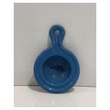 Vtg Blue enamelware tea strainer 6'