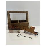Vtg Primitive tool box & misc