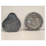 Vtg graniteware ABC plate & spoon rest