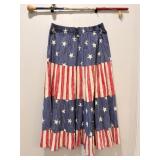 Cotton 4th of July skirt (medium) &  Baton