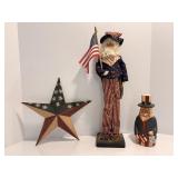 Uncle Sam folk art doll 20'H, Uncle Sam folk art..