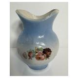 Vtg Stoneware floral pitcher 5.5' H