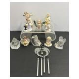 Vtg Porcelain glass Angel figurines & Angel bell