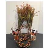Vtg Misc fall flowers & wreaths