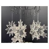 Vtg Plastic snow flake ornaments