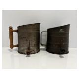 Antique primitive metalware sifters