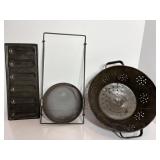 Vtg Tin strainers & misc