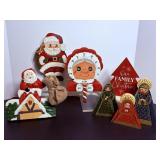 Mrs Santa wooden stocking hanger, wooden Santa...