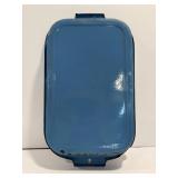 Vtg Blue enamelware enamelware  dish 10' x 15'