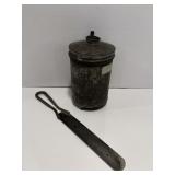 Antique primitive metalware ice cream freezer...