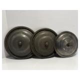 Antique primitive metalware lids