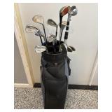 Misc golf clubs & bennegton bag
