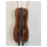 Vtg skates with wooden foot beds