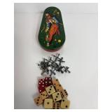 Vtg Jacks & dice & noise maker