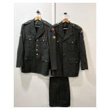 Two U.S. Army uniform jackets & one pair of...